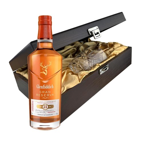 Glenfiddich 21 Year Old Gran Reserve Whisky 70cl In Luxury Box With Royal Scot Glass